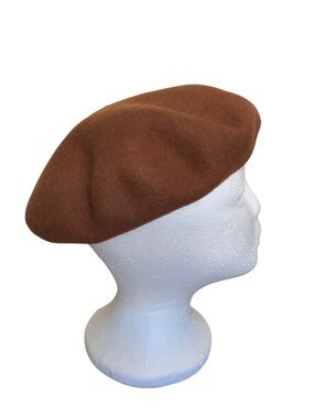 NWT Brixton Audrey Beret Amber Brown Wool French Parisian Hat Size Small
